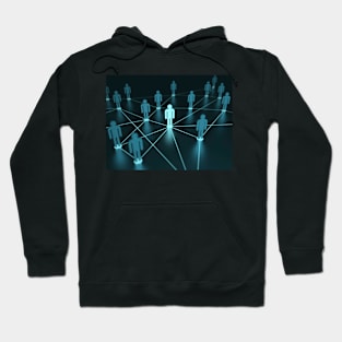 Human figures connected by lines, artwork (F009/7144) Hoodie